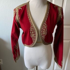 Vintage embroidered wool bolero jacket